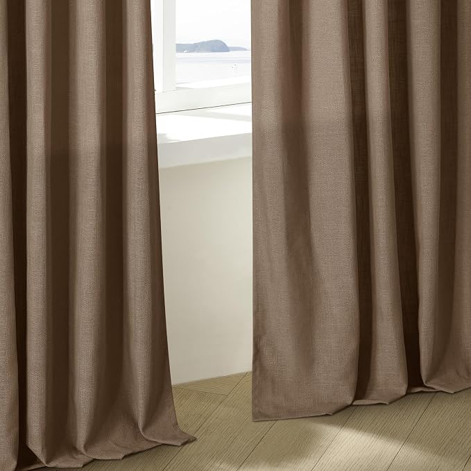 Dutch Cocoa Pinch Pleated 90 Inch Light Filtering Linen Curtains | Semi Sheer - Image 8
