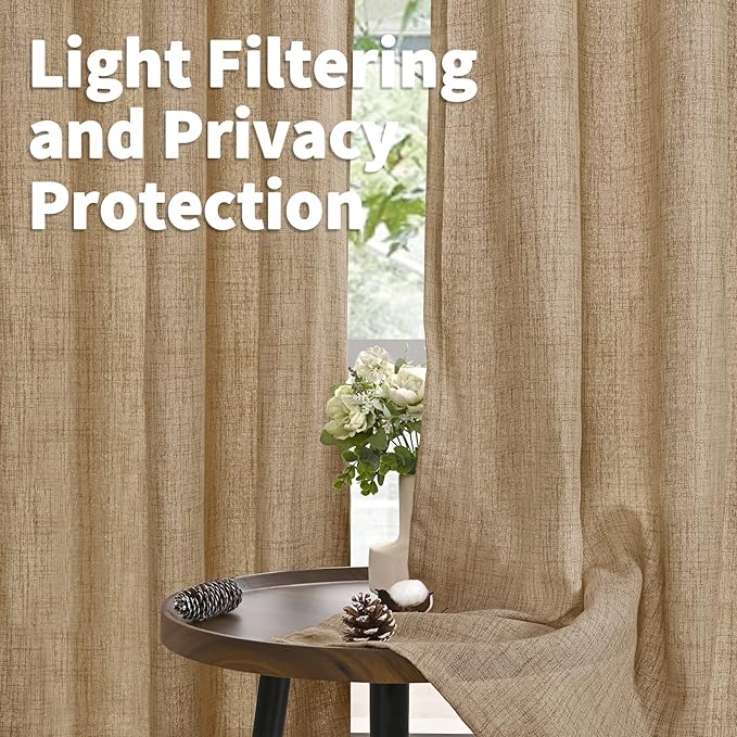 YoungsTex Burlap Linen Curtains 40 Inch Long - Image 5
