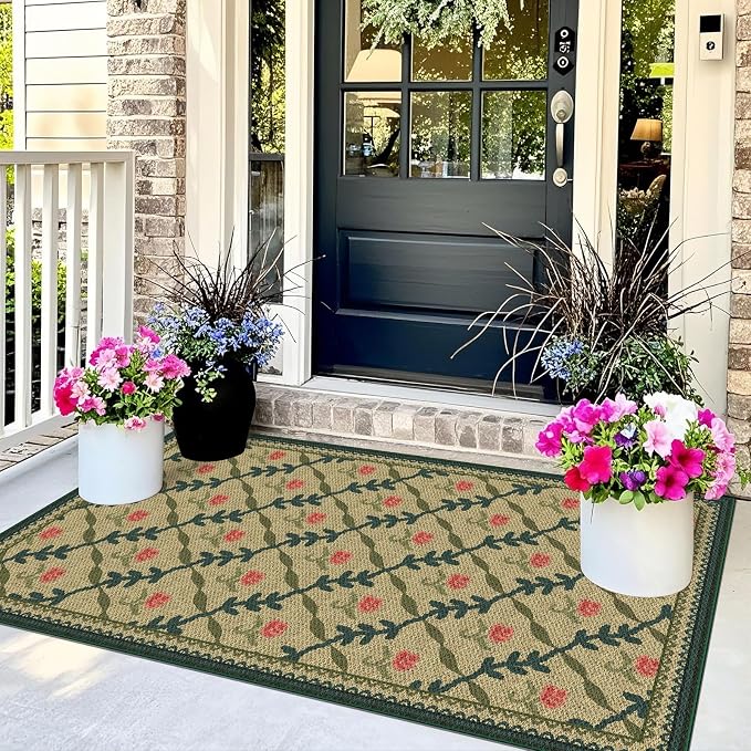 3x5 Entryway Rug, Small Washable Indoor Outdoor Mats - Image 3