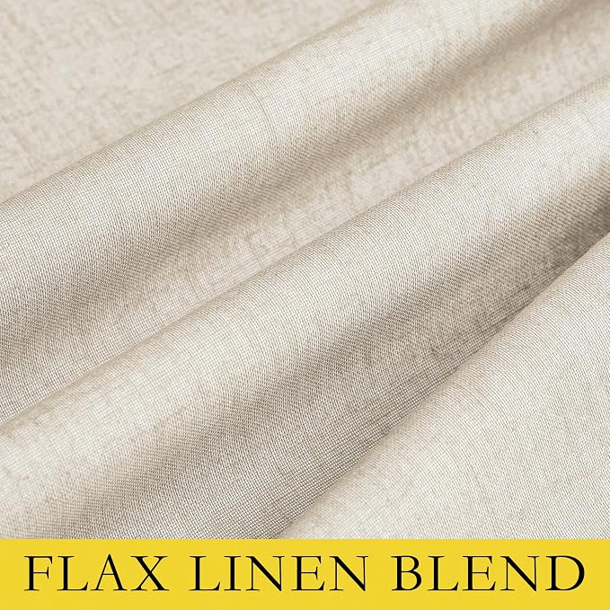 NICETOWN 100% Blackout Linen Texture Curtains 70" Long, Thermal Insulated Full - Image 8