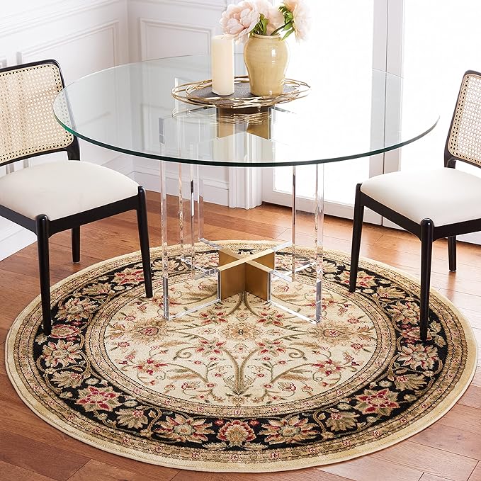 SAFAVIEH Lyndhurst Collection 10' Round Ivory/Black LNH212B Traditional by Unknown
