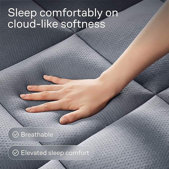 Ultra Soft Queen RV Size Mattress Topper - Viscose Made from Bamboo Pillow Top Mattress Pad for Back Pain Relief - Naturally Cooling for Hot Sleepers, Gray