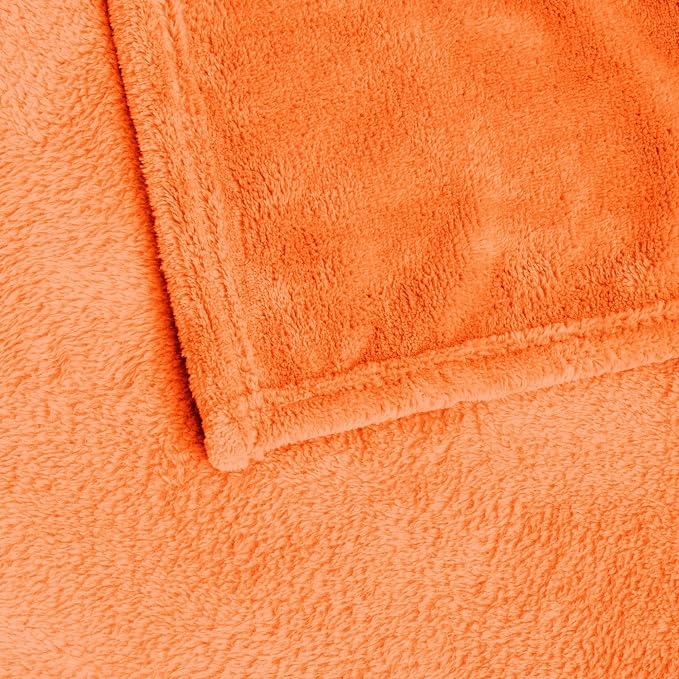 BEDELITE Fleece Blanket Soft Fall Twin Size Blanket Orange 60"x80" | Ultra Soft - Image 6