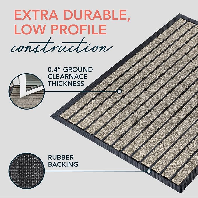 ubdyo Extra Durable Door Mat Outside Entrance | Dirt Trapping, Non-Slip Backing - Image 4