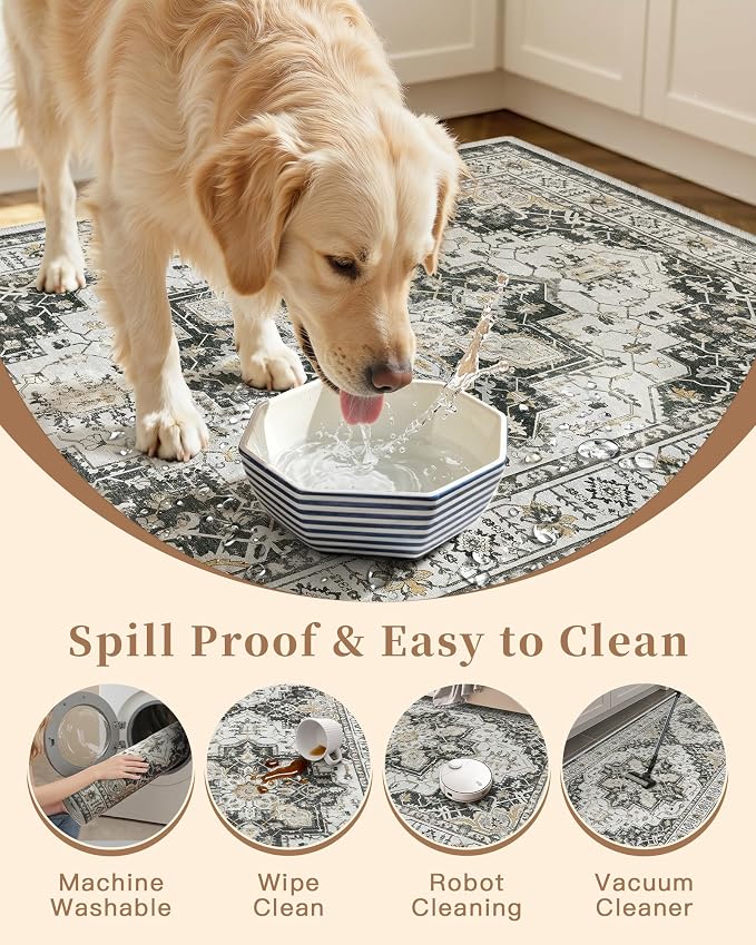 Madane Washable Kitchen Rug Set of 3 Small Area Rugs Non-Slip - Image 7