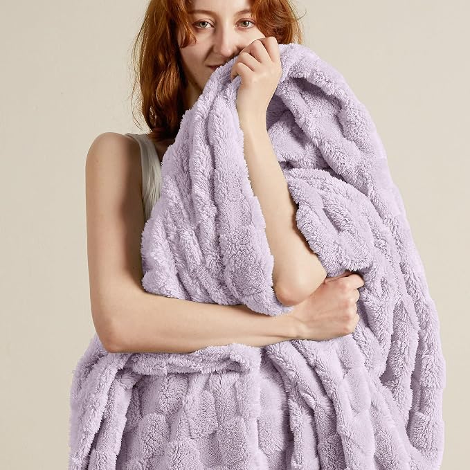 Bedsure GentleSoft Lavender Purple Throw Blanket - Image 2