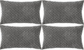 Set of 4 Dark Grey Decorative Throw Pillow Covers 12x20 Inch Corduroy Pillow by Cozoomy