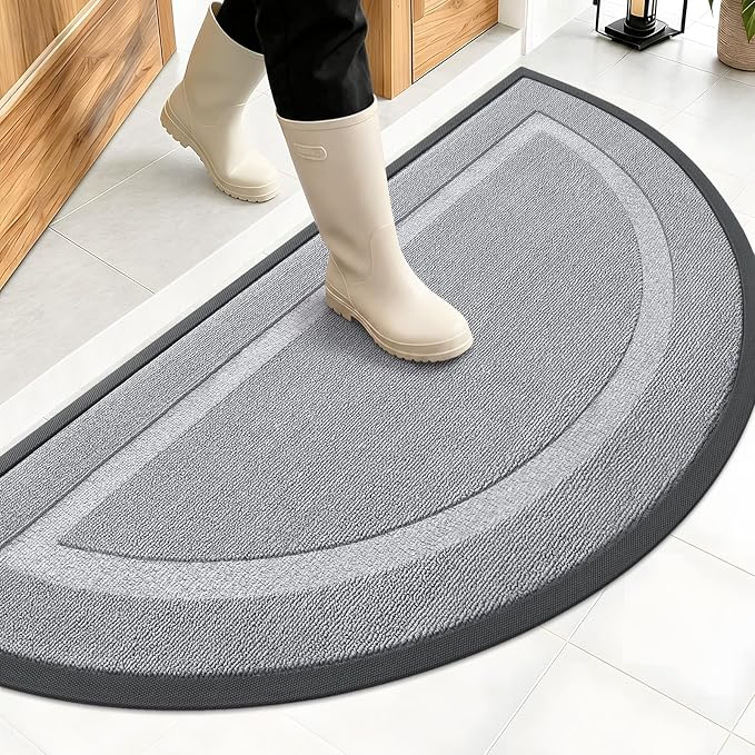 OLANLY Half Circle Front Door Mat Outside 47x23 All-Season Rubber Doormat | by OLANLY
