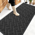OLANLY Front Door Mat Outside 59x23, All-Season Absorbent Rubber Doormat | Black by OLANLY
