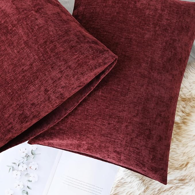 CaliTime Decorative Standard Throw Pillow Covers 26 X 20 Inches Burgundy | Pack - Image 6
