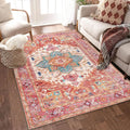 Yamaziot Washable Area Rug, 4x6 Non-Slip Boho Living Room Bedroom Rug | Stain by Yamaziot