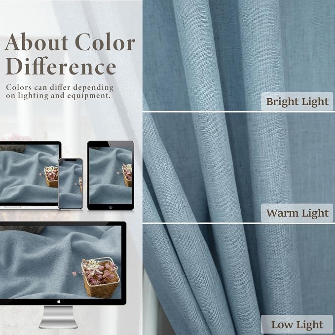 Light Blue Curtains 63 Inch Length - Image 4