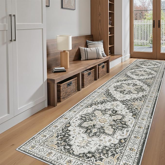 Madane Hallway Runner Rug 2'6''x12' Kitchen Runners Vintage, Entryway and - Image 2