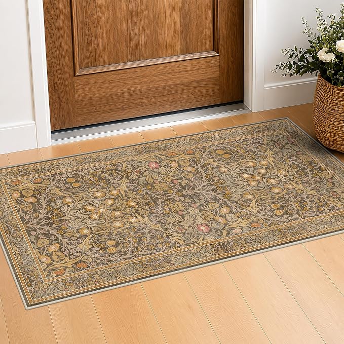 Brown Washable 2x4 Entry Rug by HazoHaus