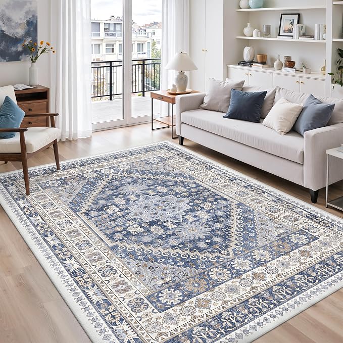 6x9 Area Rugs for Living Room, Large Washable Rug, Dining Room, Low Pile - Image 4
