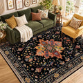 RELEANY Washable Area Rug, Water Repellent, Pet Friendly, Vintage Floral Boho by RELEANY