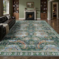 9x12 Area Rug, Vintage Retro Soft Washable Rug, Non-Slip Low Pile Rugs by Yarooge