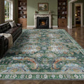 8x10 Area Rugs, Vintage Retro Soft Washable Rug, Non-Slip Low Pile Rugs by Yarooge