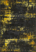 Area Rug Living Room: 6x6 Modern Washable Soft Carpet Black Gold | by FXRHLP