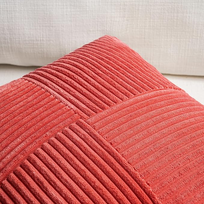 Fancy Homi 2 Packs Red Decorative Throw Pillow Covers 16x16 Inch - Image 3