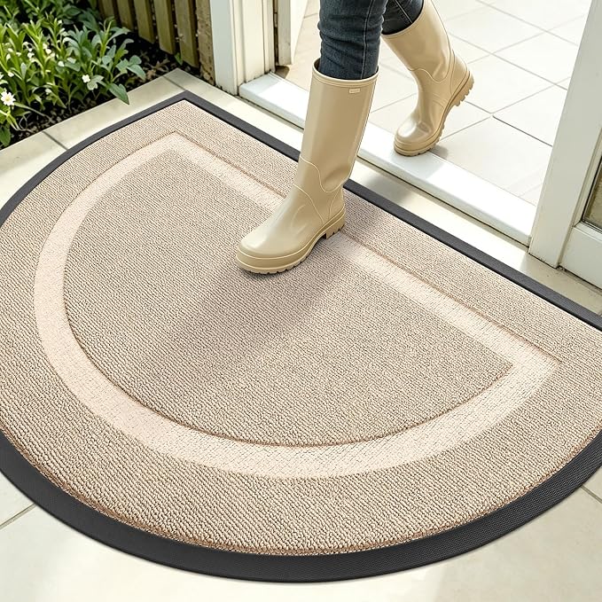 OLANLY Half Circle Front Door Mat Outside 35x23 All-Season Rubber Doormat | by OLANLY