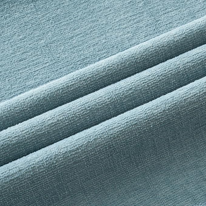 MIULEE Smoke Blue Chenille Couch Euro Throw Pillow Covers, 22x22 | Set of 2 - Image 6