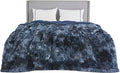 Bedsure GentleSoft Fluffy Tie Dye Navy Blue Blankets Queen Size for Bed, Thick Sherpa Faux Fur Fleece Fuzzy Plush Winter Warm Soft Queen Blankets, Bedroom Decor Blue Cozy Gifts for Women Men, 90x90