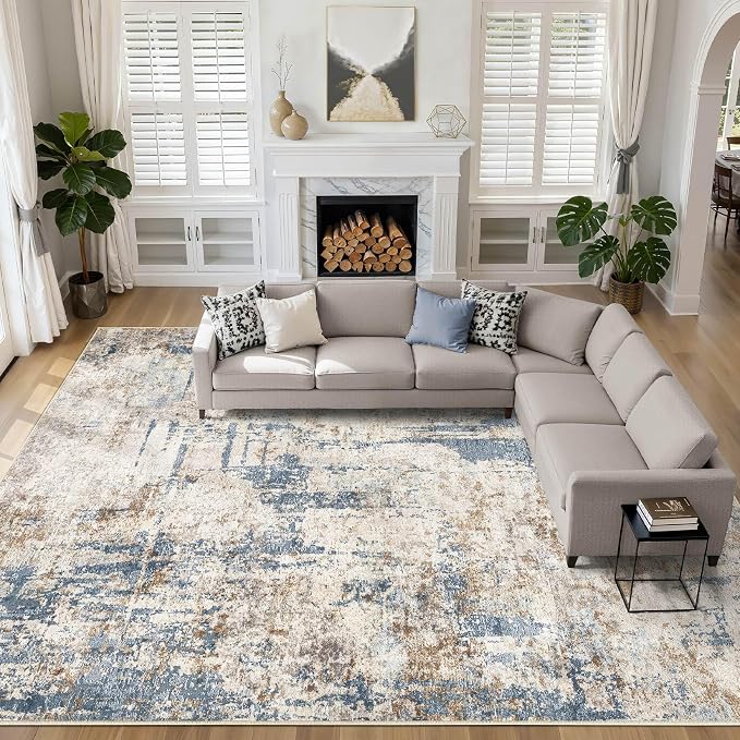 LOONGRUG 10x13 Area Rug Washable Large Neutral Modern Living Room Rug | by LOONGRUG