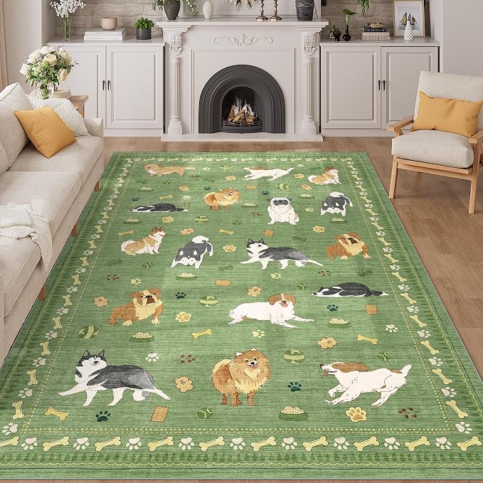 DUKINO 6x9 Washable Dog Area Rug by DUKINO