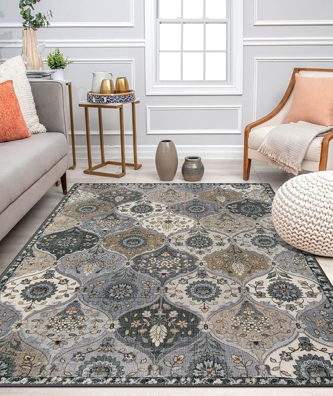 Lahome Moroccan Machine Washable Rugs, 4x6 Area Rug - Image 5