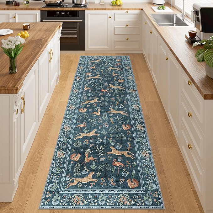 DUKINO 2x6 Runner Rug, Washable Animal Kitchen Rugs Non Slip, Low Pile - Image 5