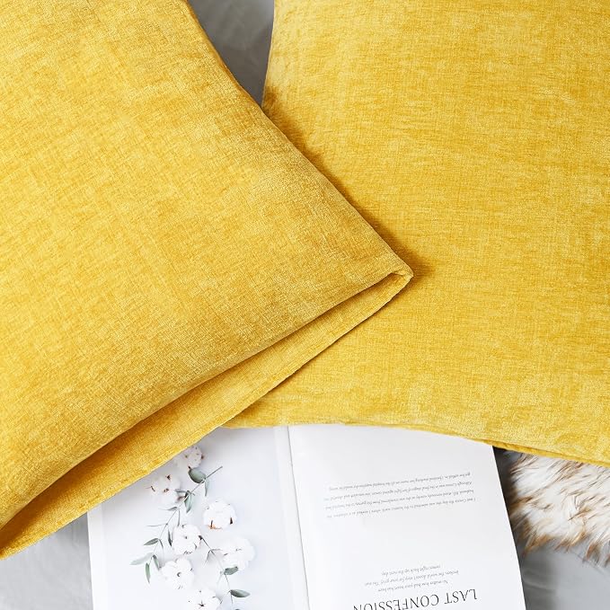 CaliTime Decorative Throw Pillow Covers 26 X 20 Inches Mustard Yellow | Pack of - Image 6