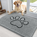 OLANLY Dog Door Mat for Muddy Paws 36x24, Paw Print Design Chenille Mud Mat | by OLANLY