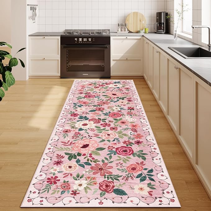 DUKINO 2.6x8 Runner Rug, Washable Runner Rug by DUKINO