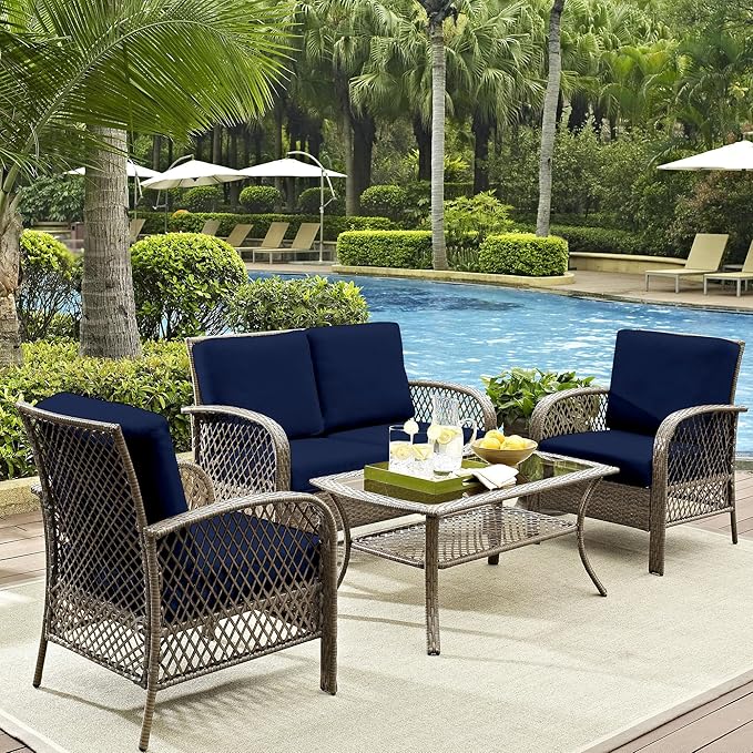 14Pcs Outdoor Cushion Covers, Elastic Patio Cushion Covers | Washable, - Image 6