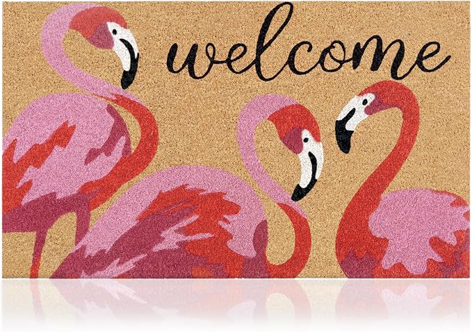 Coir Welcome Mat, 17 x 29 in | 100% Natural Coir, Anti-Shedding, Durable PVC by AmaruDoorMats