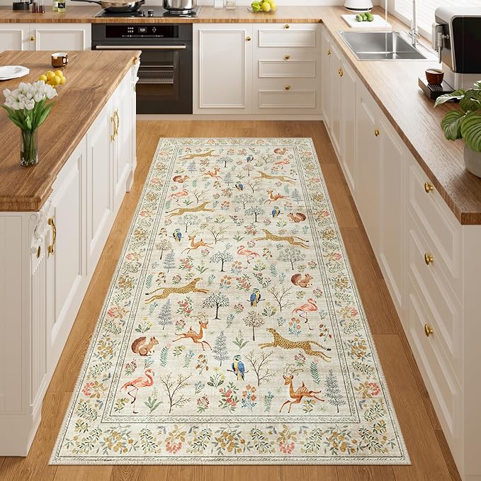 DUKINO 3x6 Kitchen Runner Rug, Washable Animal Rug - Image 6