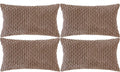 Set of 4 Light Brown Decorative Throw Pillow Covers 12x20 Inch Corduroy Pillow by Cozoomy