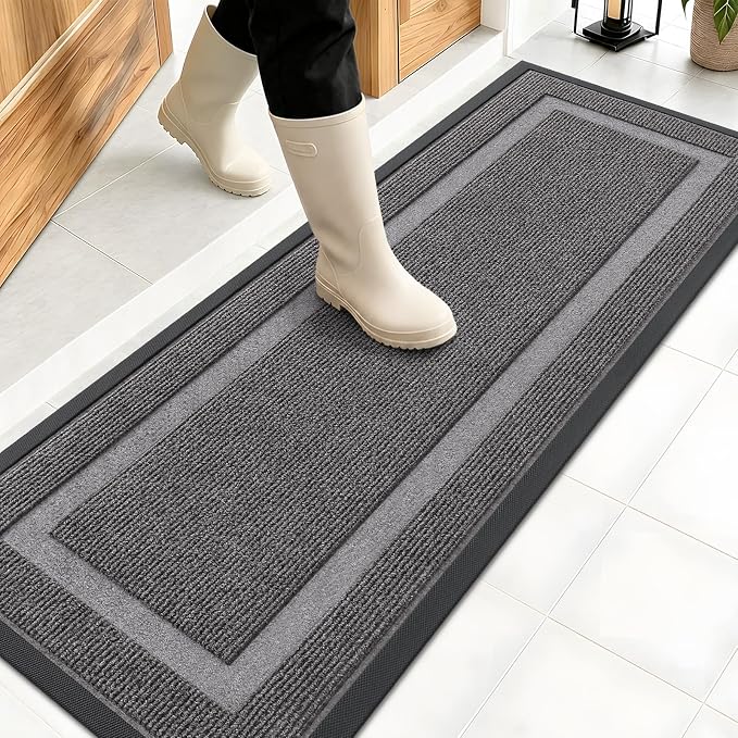 OLANLY Front Door Mat Outside 47x17, All-Season Heavy-Duty Rubber Doormat | by OLANLY