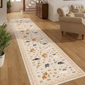 DUKINO 2x10 Kitchen Runner Rug, Washable Dog Rug Soft Non Slip Beige Yellow | by DUKINO