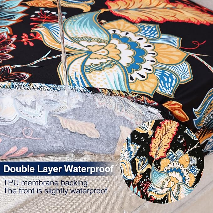 Smiry Waterproof Patio Cushion Covers, Stretch Outdoor Furniture Covers | Couch - Image 2