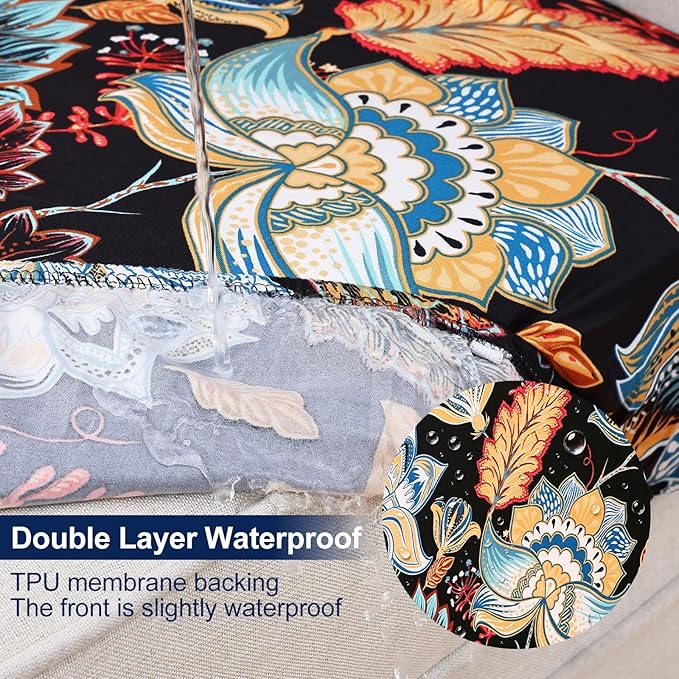 Smiry Waterproof Patio Cushion Covers, Stretch Outdoor Furniture Covers | Couch - Image 2