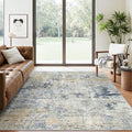 Soalmost Abstract Area Rug 6x9 for Living Room Washable Rugs Blue/Yellow | by Soalmost