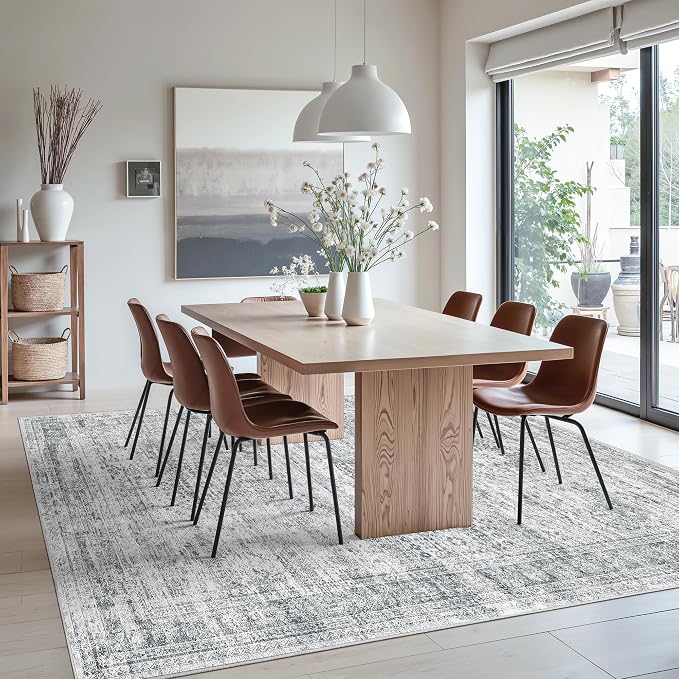 Soalmost Washable Area Rug 8x10 Large Soft Grey Rugs - Image 4