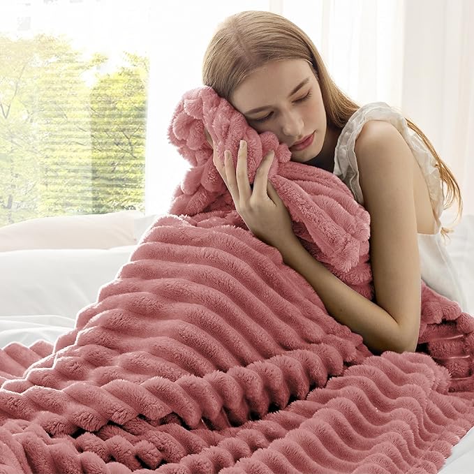 Bedsure Soft Throw Blanket for Couch Decor Gifts Dusty Pink 50"x70" | Birthday - Image 4