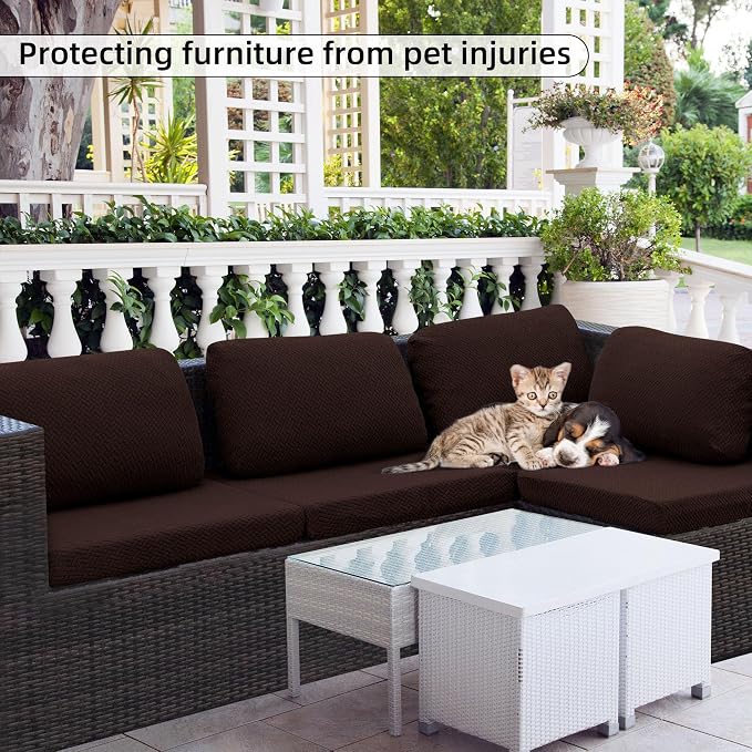 12PCS Patio Cushion Covers, Patio Furniture Couch Seat Slipcovers | Washable - Image 3