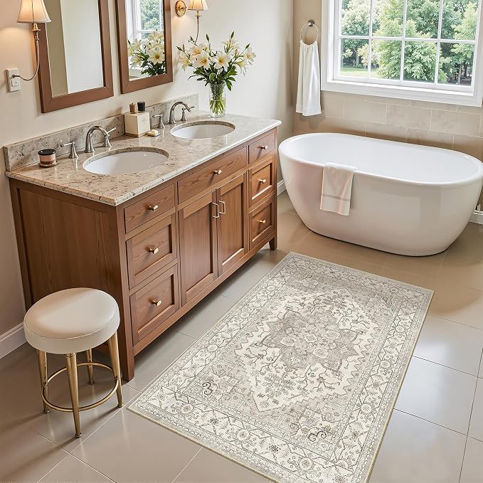 Madane Washable Area Rug 2x3 Small Entryway Rugs Non-Slip, Low Pile Floor Carpet - Image 9