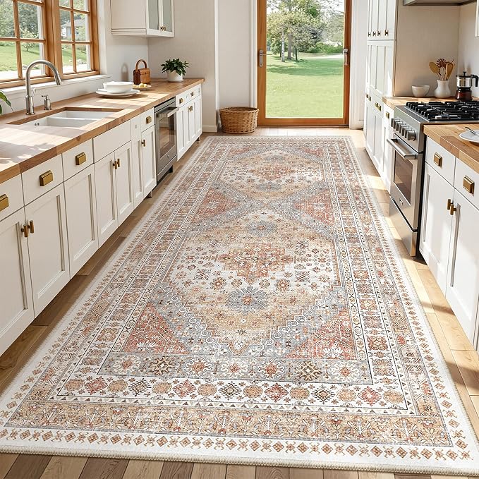 4x10 Runner Rug Non Slip, Washable Hallway Runner Rug, Nursery Room, Soft by Zesthome