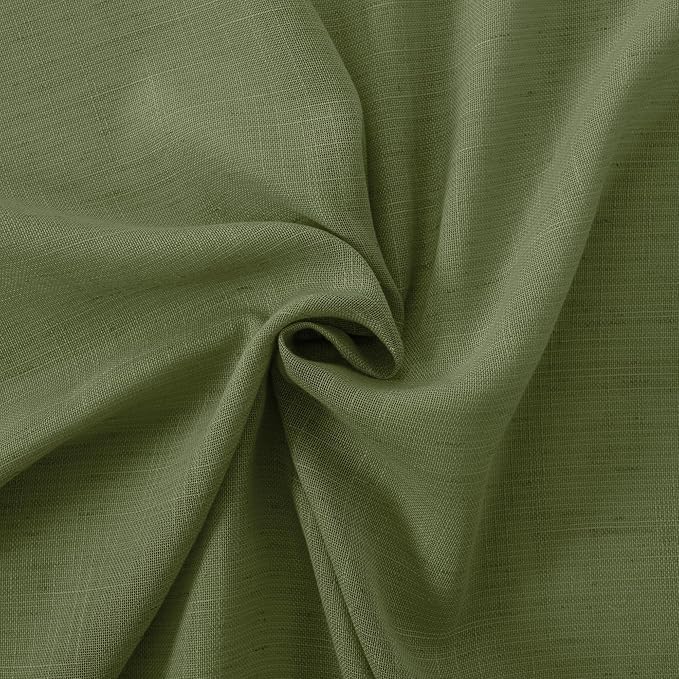 BGment Olive Green Linen Curtains 40 Inches Long - Image 8