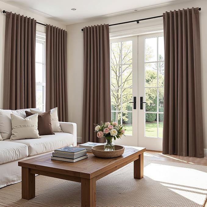 100% Blackout Curtains 120 Inch Length 2 Panels Set - Image 9